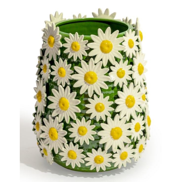 Add gorgeous happy vibes to your home with this large multi daisy vase. 23 x 23 x 30cm Great gift and works as a utensil holder too!