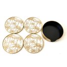 These classy gold palm tree round coasters look fab and do the job in any room. Perfect for either cold or hot drinks.11 x 11 x 0.5 each. Great gift!
