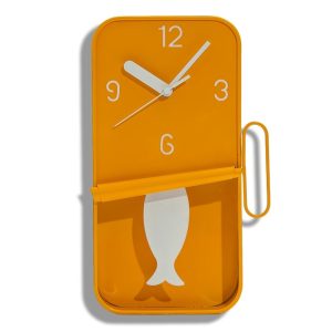 Orange Sardine Tin Wall Clock