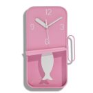 This superb soft pink sardine tin clock is an absolute gem! White fish tail and white hands. Perfect in the kitchen. 30 x 18 x 6cm. Great value.