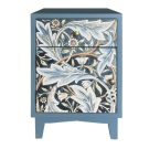 With this simple yet stylish blue Acanthus floral bedside cabinet by your sofa or bed you have ample storage for everything! Fun and funky! 35 x 40 x 60cm