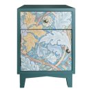 With this simple yet stylish teal floral bedside cabinet by your sofa or bed you will have ample storage for everything! Fun and funky! 35 x 40 x 60cm