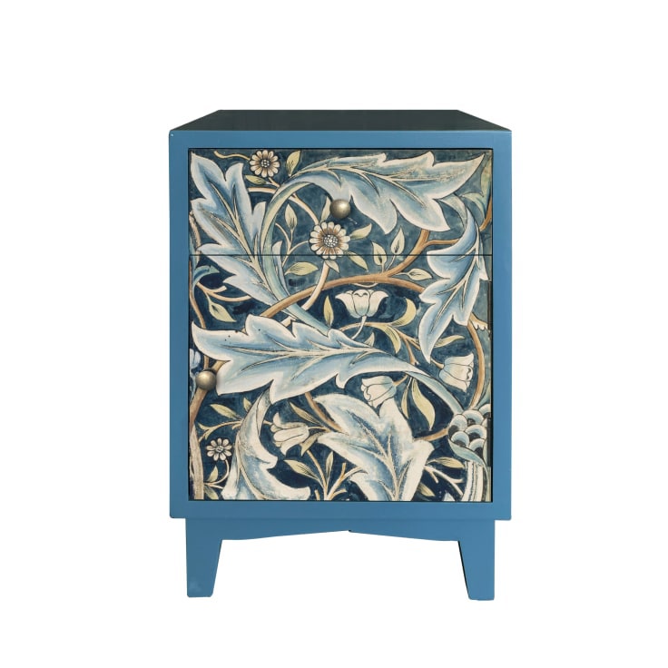 With this simple yet stylish blue floral Acanthus bedside cabinet by your sofa or bed you have ample storage for everything! Fun and funky! 35 x 40 x 60cm
