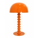 Sumptuous burnt orange ribbed table lamp - super styled, with a smooth glossy metal dome shade and super glossy large ribbed base. 30 x 50 x 50cm