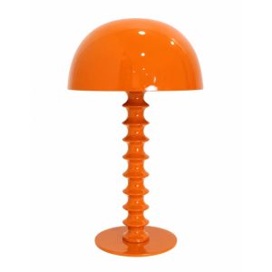 Burnt Orange Large Ribbed Table Lamp