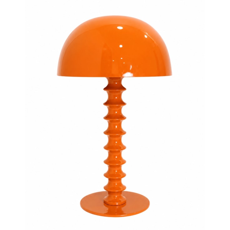 Burnt Orange Large Ribbed Table Lamp