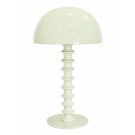 Beautiful soft pale sage green ribbed table lamp - super styled, with a smooth glossy metal dome shade and super glossy ribbed base. 30 x 50 x 50cm