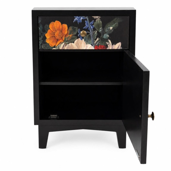 A Pair Of Boho Floral Bedside Cabinets - Image 2