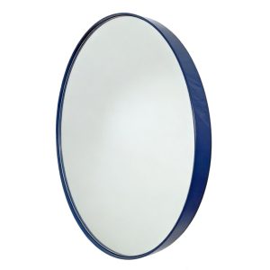 Round 60cm Navy Blue Framed Mirror