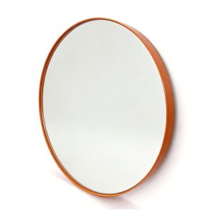 Round 60cm Burnt Orange Framed Mirror