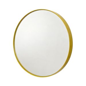 Round 60cm Mustard Yellow Framed Mirror